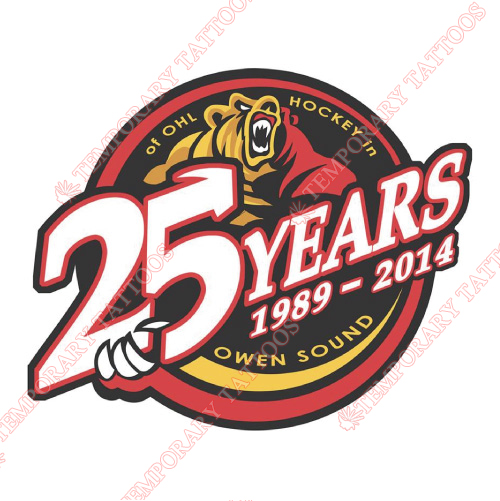 Owen Sound Attack Customize Temporary Tattoos Stickers NO.7371